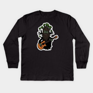 Ent Rocker - A bearded ent playing guitar - Fantasy Kids Long Sleeve T-Shirt